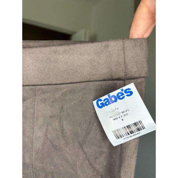 H by HALSTON NEW Stretch Gray Leggings Womens XS Faux Suede - Picture 6 of 6